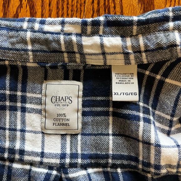 Chaps Men’s Long-Sleeve Button-Down Flannel Top; Size X-Large - Picture 9 of 13